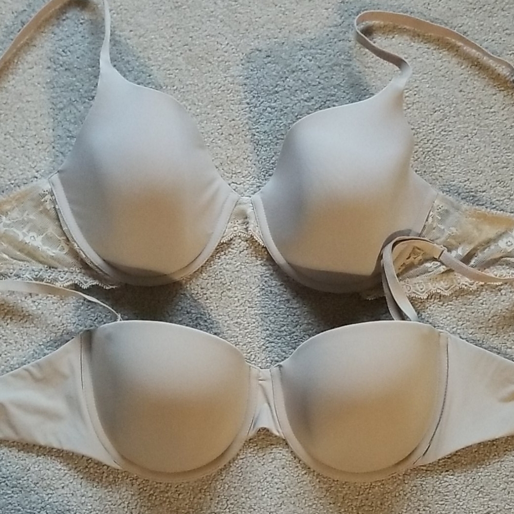 2 Gap Body Strapless & T-shirt Lightly Lined Bras  34D